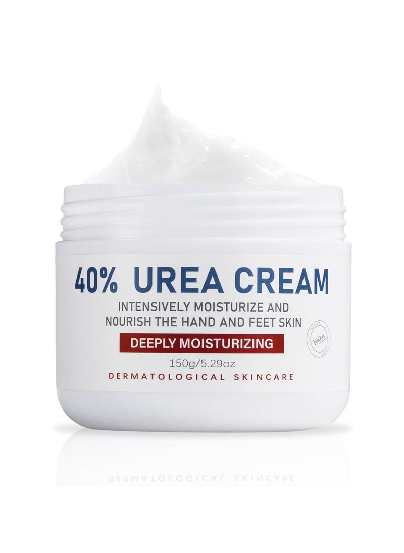 Urea Cream 40 Percent For Feet Plus 2% Salicylic Acid 5.29 oz || Foot Cream and Hand Cream Maximum Strength with Hyaluronic Acid,Tea Tree,and Aloe Vera For Deep Moisturizes,Callus Remover