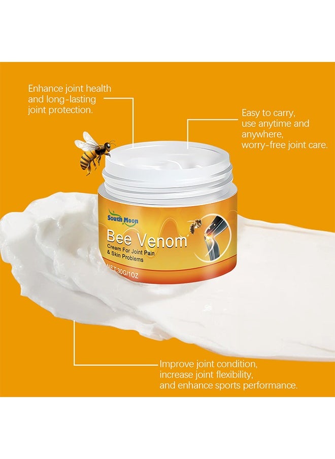 Bee Venom Cream For Joint & Skin Problems - Arthritis Ultra Strength Joint Relief Cream Relieve Joint Muscle Pain, Muscle Pain, Leg Swelling, Body Massage and Care Cream 30g