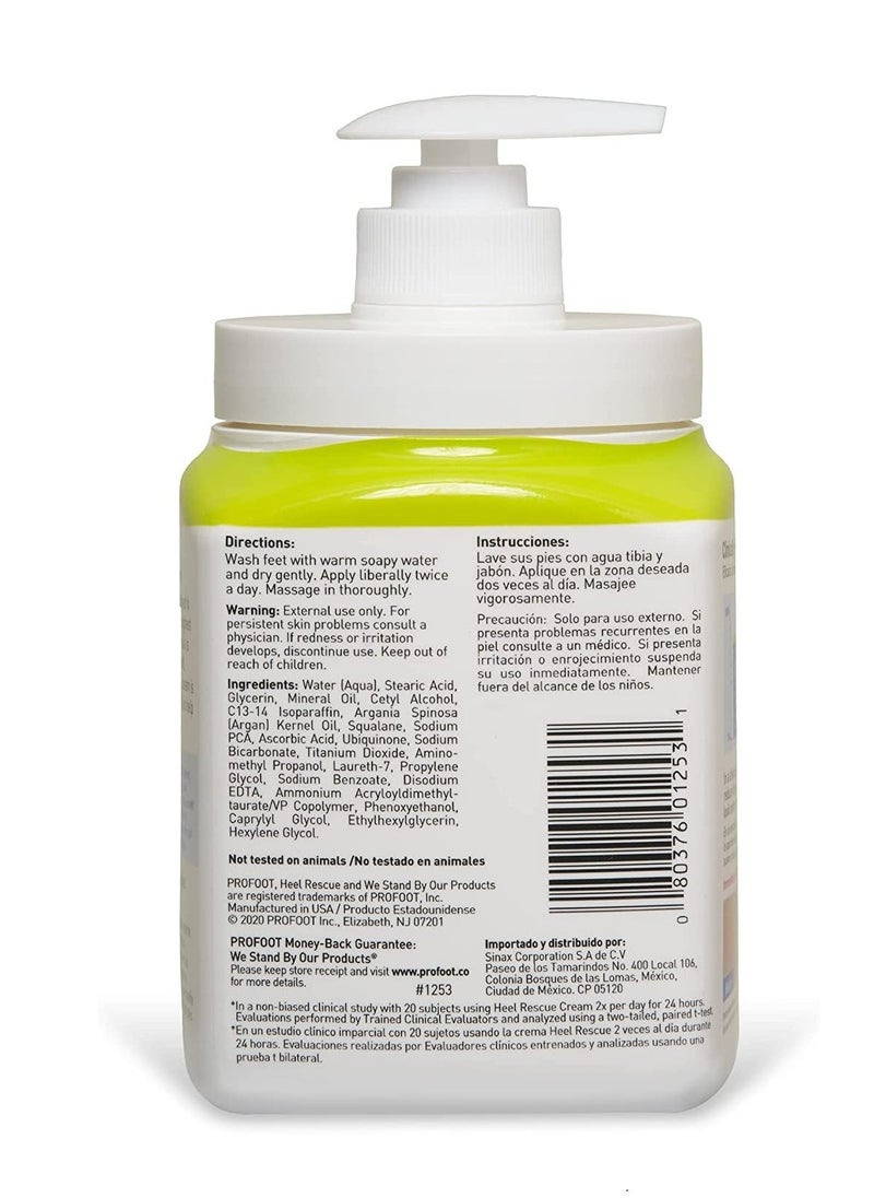 Profoot Heel Rescue Foot Cream 16 Ounce Bottle, 2 Pack, for Cracked, Calloused or Chapped Skin