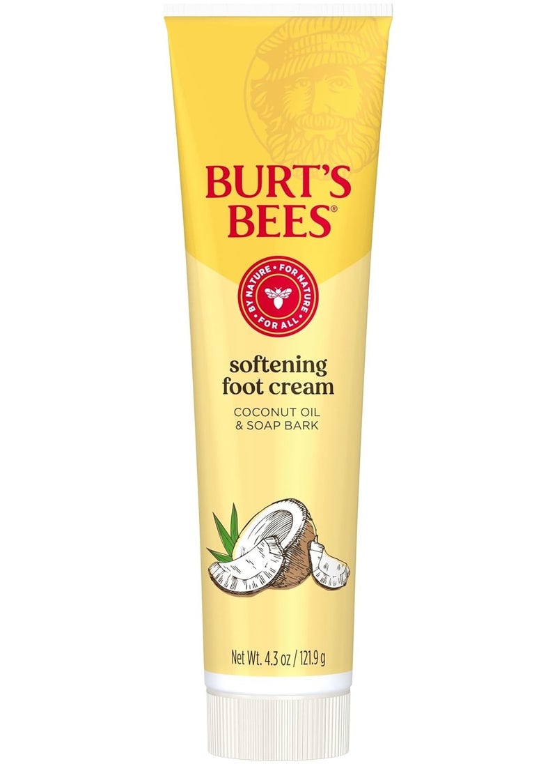 Burt's Bees Stocking Stuffers, Softening Foot Cream with Coconut Oil and Soap Bark, Natural Origin Skin Care Christmas Gifts, 4.3 Ounces (3-Pack)