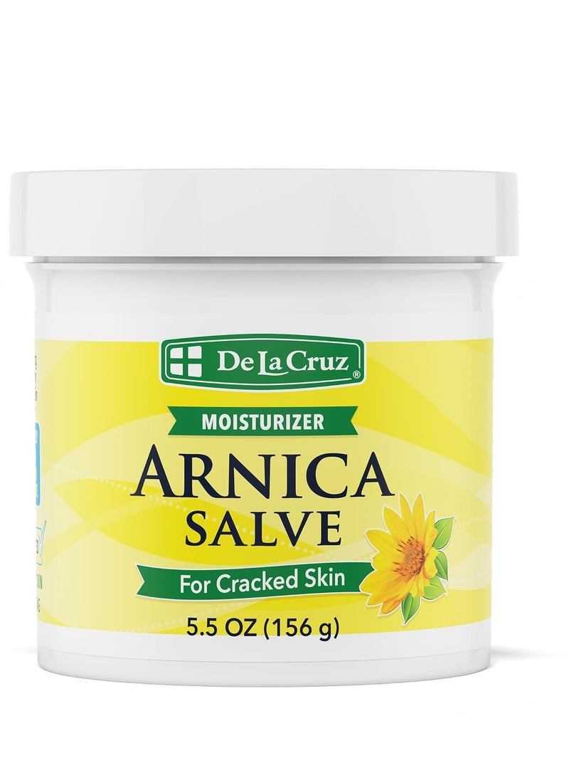 De La Cruz Arnica Salve, Foot Cream for Dry and Cracked Feet and Moisturizing Hand Salve for Dry Hands, 24 Hour Moisture for Dry and Rough Skin - JUMBO SIZE 5.5 OZ