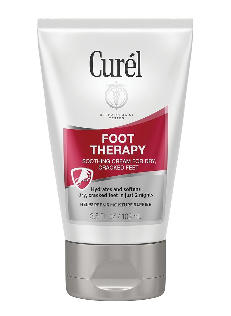 Curel Foot Therapy Cream, 3.5 oz Soothing Lotion for Dry Cracked Feet, Quick Absorbing, with Shea Butter, Coconut Milk, and Vitamin E2