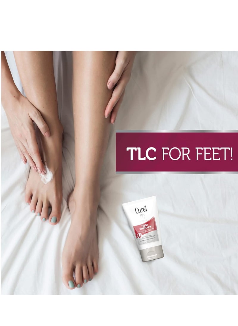 Curel Foot Therapy Cream, 3.5 oz Soothing Lotion for Dry Cracked Feet, Quick Absorbing, with Shea Butter, Coconut Milk, and Vitamin E2