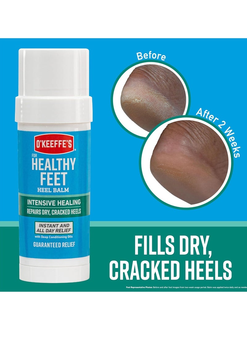 O'Keeffe's for Healthy Feet Intensive Healing Balm; Guaranteed Relief for Extremely Dry; Cracked Feet; Heel Balm that Instantly Fills Dry; Cracked Heels; 2.2oz Balm Stick; (Pack of 1)