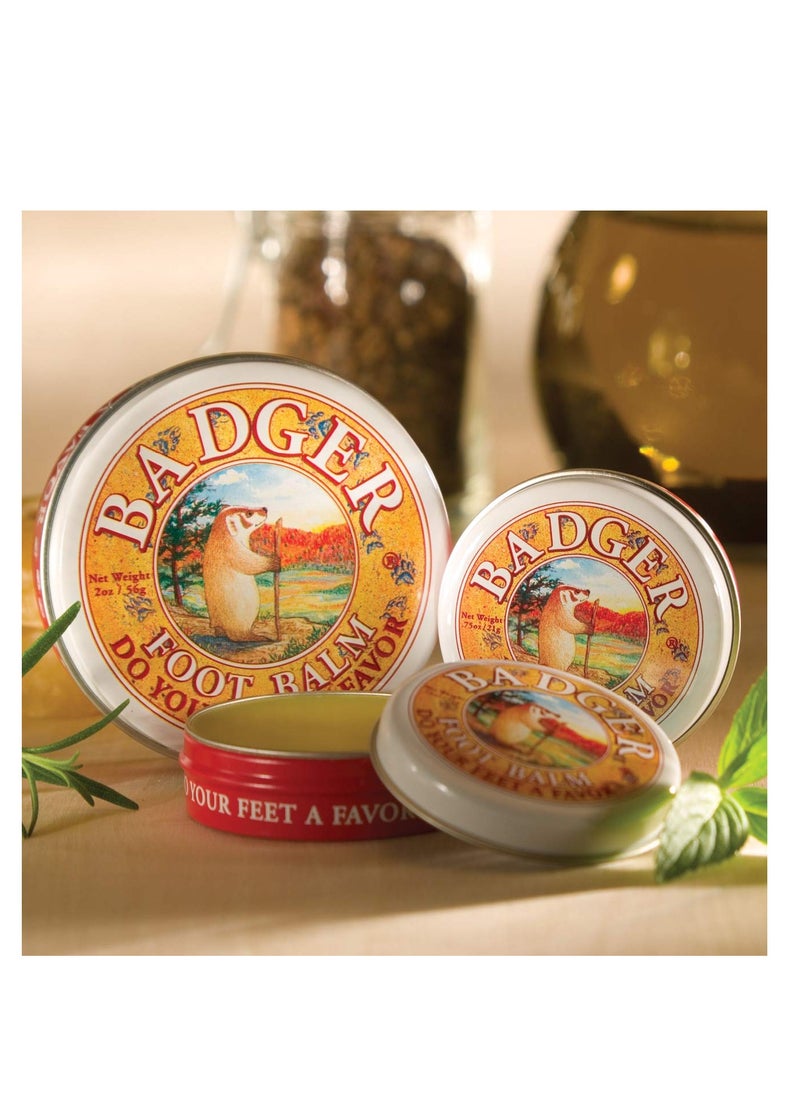 Badger Foot Balm, Organic Tea Tree & Olive Oil Foot Care for Dry Cracked Heels, Cracked Heel Repair for Dry Cracked Feet, Foot Cream Heel Balm, 2 oz