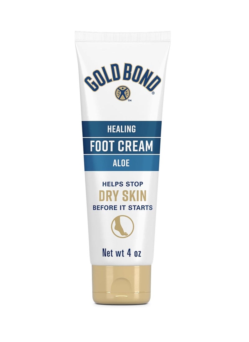 Gold Bond Healing Foot Cream, 4 oz. (Pack of 4), With Aloe, Nourishes & Softens For Healthier Looking Feet