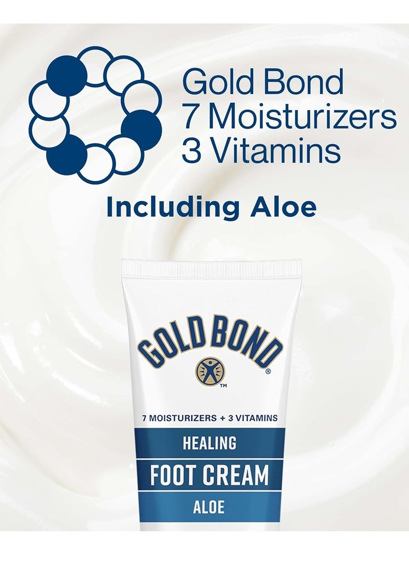 Gold Bond Healing Foot Cream, 4 oz. (Pack of 4), With Aloe, Nourishes & Softens For Healthier Looking Feet