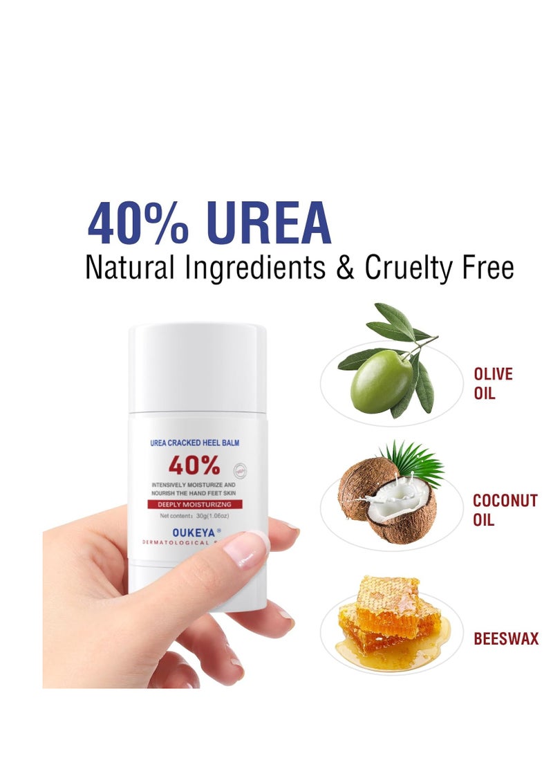 Urea Cream Stick 40 Percent, Heel Balm, Urea Hand Cream Stick and Foot Cream Stick for Dry Cracked, Cracked Heel Treatment, Avoid Frostbite, 40 Percent Urea Lotion for Feet Maximum Strength