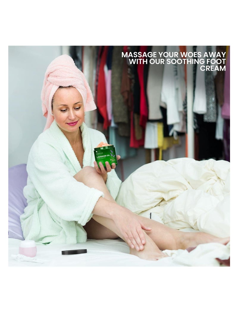 MAJESTIC PURE Lavender Oil Foot Cream, Warming Cream - Calluses, Dry Cracked Feet, Hands, Heels, Elbow, Nails, and Knees - Softens & Moisturizes Skin - 8 oz