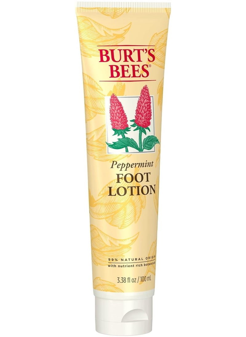 Burt's Bees Stocking Stuffers, Peppermint Foot Lotion, Natural Origin Skin Care Christmas Gifts (3-Pack)