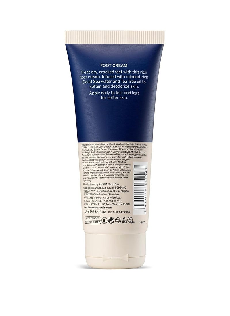 Dead Sea Naturals Foot Cream - Soothes, nourishes and hydrates feet, Provides Essential Relief, and softens Dry Sole, with Powerful Dead Sea Minerals, 3.4 Fl.Oz