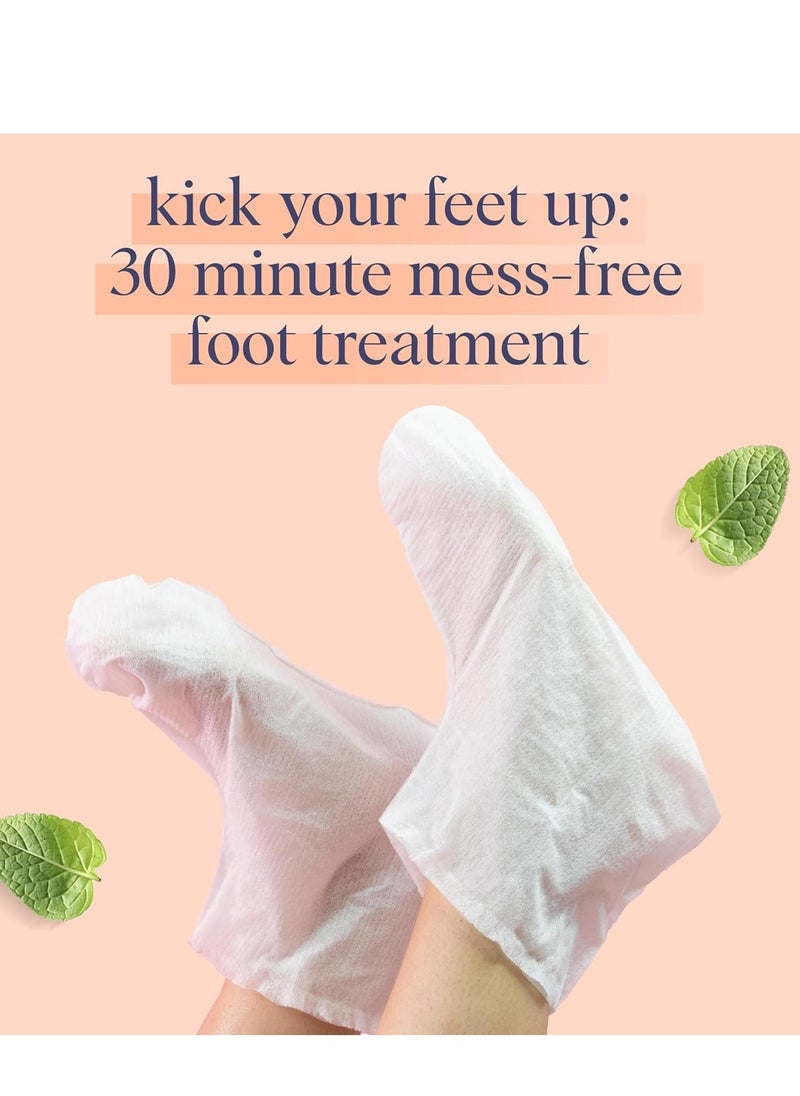 SpaLife Softening Care Foot Sockies (8-Pack) - Spearmint & Tea Tree Oil, Exfoliating Pack for Healthy Feet, Intensive Repair, Callus Remover Sockies, Dry Skin Solution, Moisturizing Foot Treatment