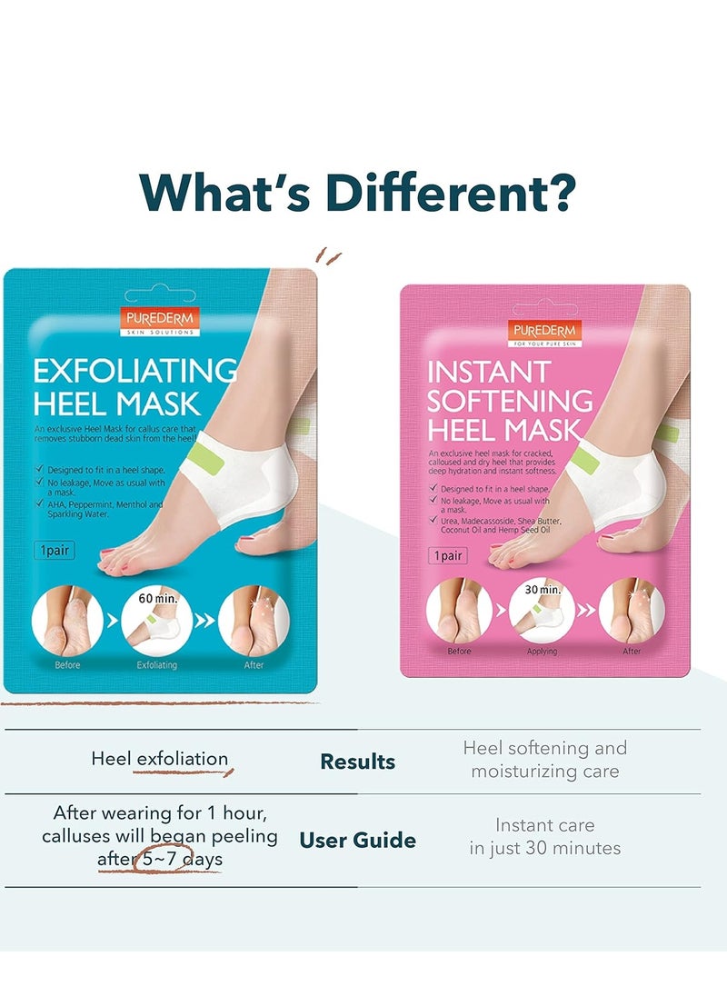 Purederm Exfoliating Heel Mask (1 Pair) – Heel Peeling Masks Gently Remove calluses from Your Heel