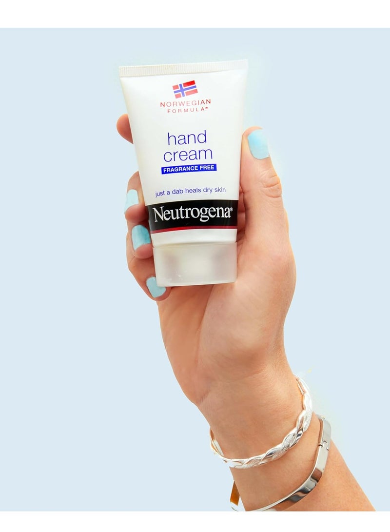 Norwegian Formula Moisturizing Hand Cream Formulated with Glycerin for Dry, Rough Hands, Fragrance-Free Intensive Hand Lotion, 2 oz, Pack of 6 566 gramsgrams