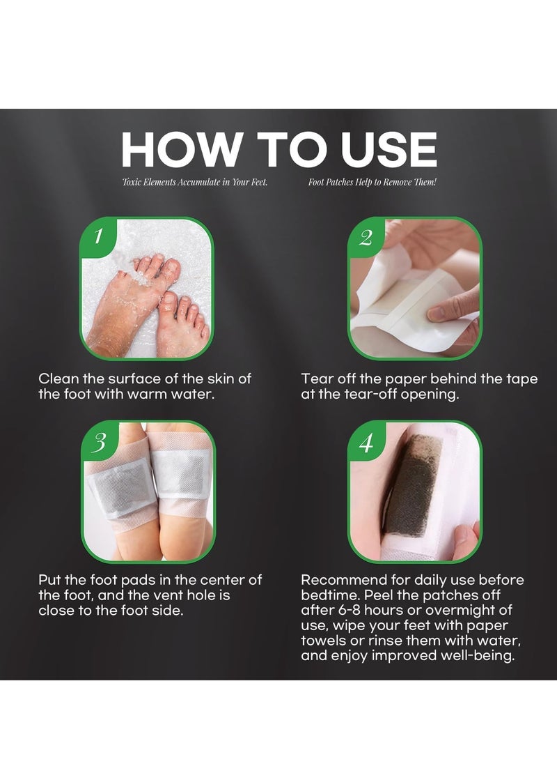 Foot Paches, Premium Deep Cleansing Foot Pads, Bamboo Foot Paches, Ginger Foot Pads for Promoting Sleeping, Relieving Fatigue and Relaxing Muscles & Tendons and Eliminate Moisture 20 Packs