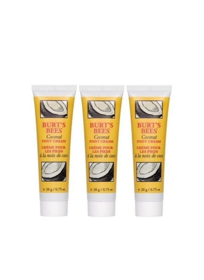 Burt's Bees Coconut Foot Cream, 0.75 oz, 3 Pack