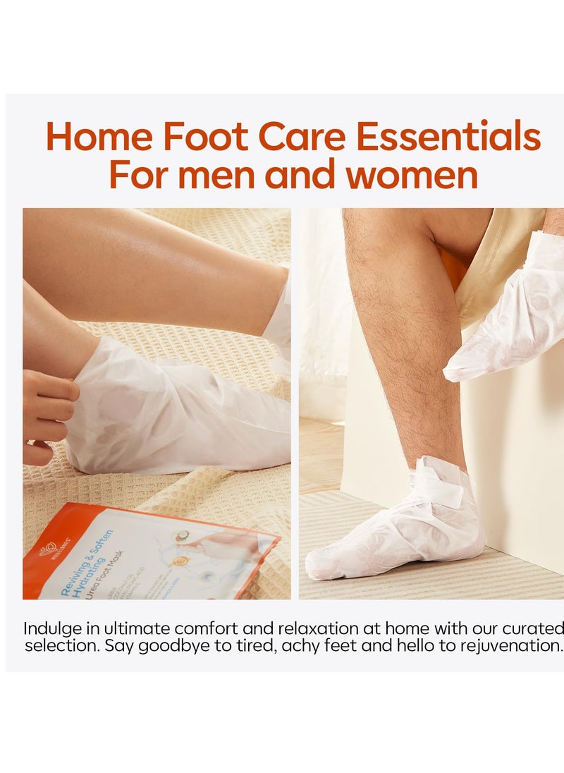 modelones 6 Pairs Hydrating Foot Mask for Dry Cracked Feet, Deep Moisturizing with Urea + Coconut Oil + Hyaluronic Acid+ Vitamin E, Foot Care for Women and Men, Soft Smooth Feet