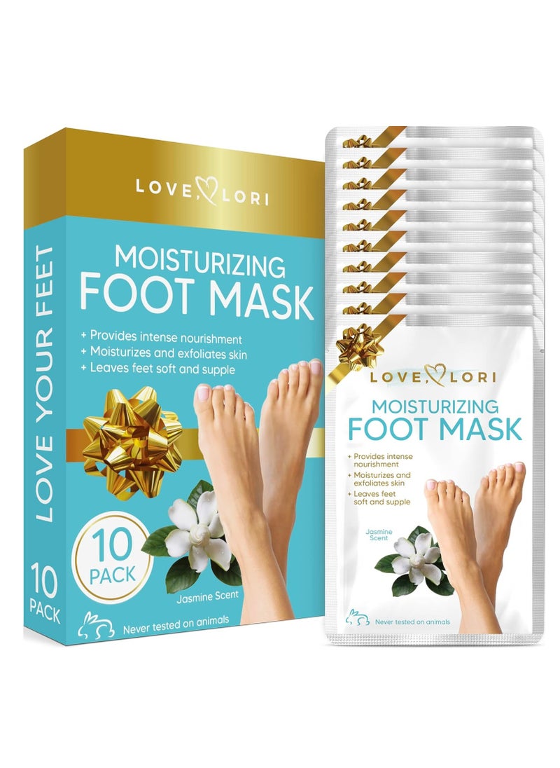 Foot Care Kit - Effective Foot Mask for Rough Cracked, Dry Feet - Foot Spa Kit of 10 Moisturizing Socks