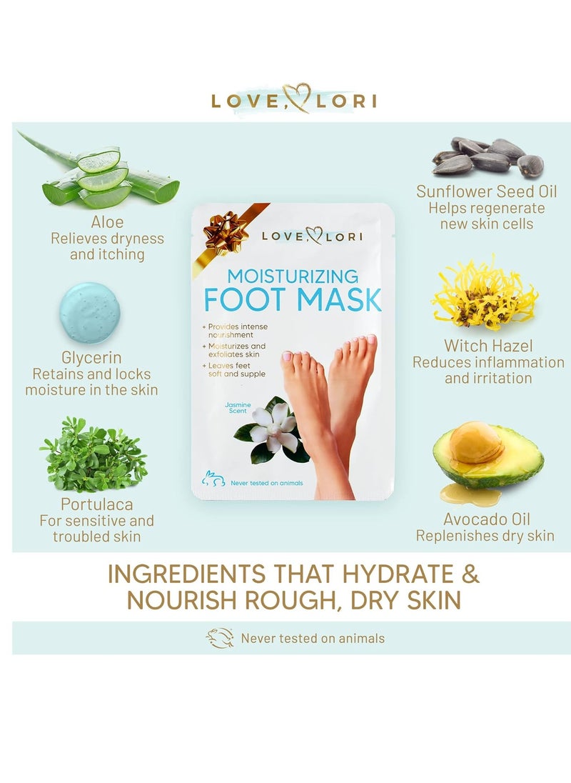 Foot Care Kit - Effective Foot Mask for Rough Cracked, Dry Feet - Foot Spa Kit of 10 Moisturizing Socks