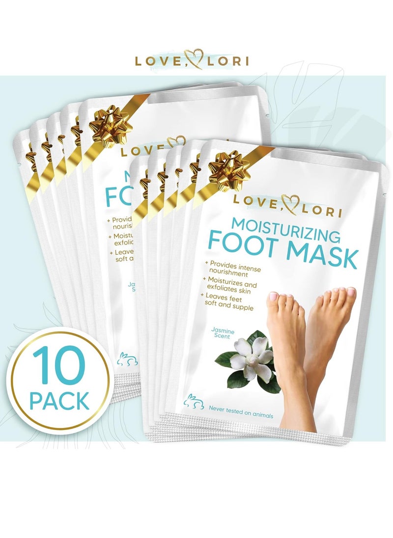 Foot Care Kit - Effective Foot Mask for Rough Cracked, Dry Feet - Foot Spa Kit of 10 Moisturizing Socks