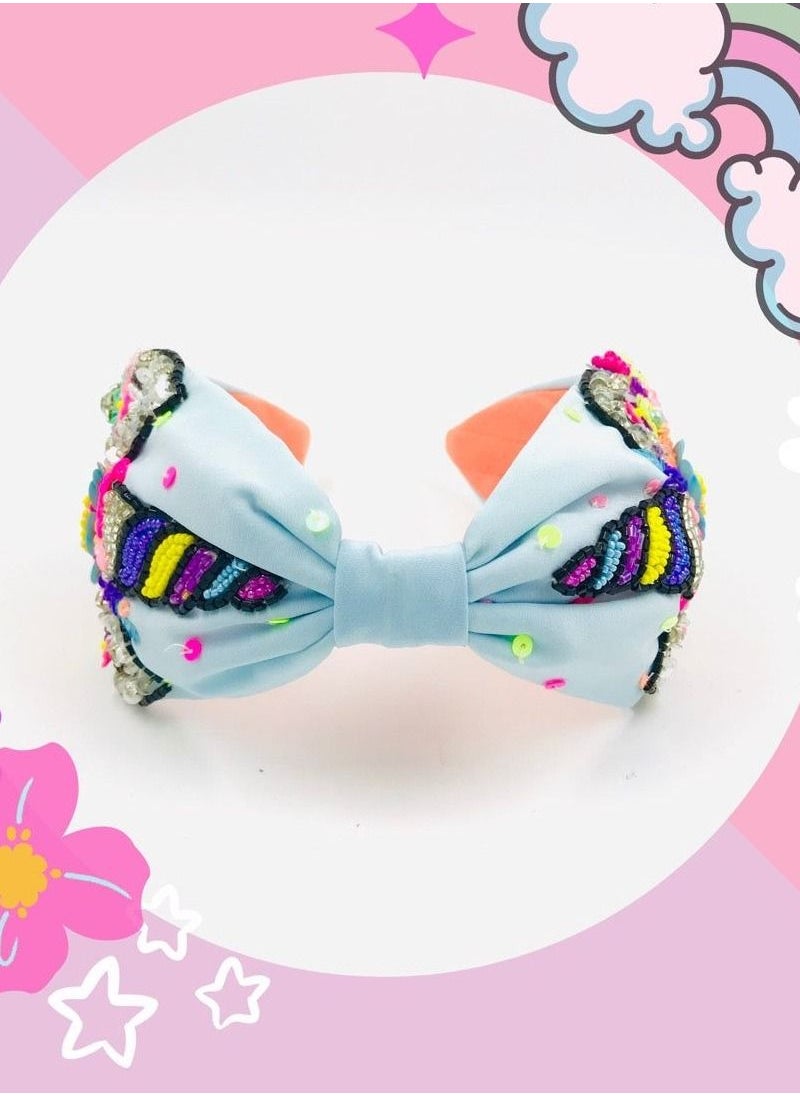 TURBAN HEADBAND - UNICORN BLUE