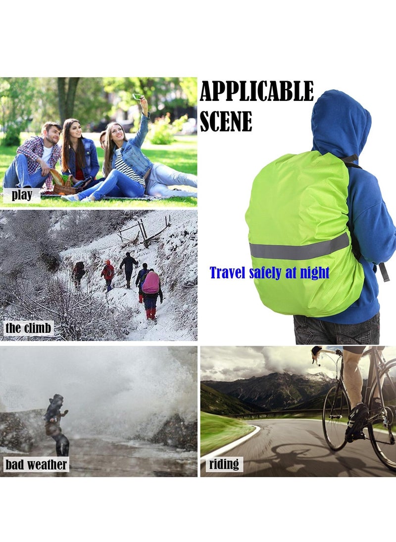 2Pcs Reflective Waterproof Backpack Rain Cover Protect Your Backpack from Rain Silver Coated Inside Dust Waterp UV proof Ideal for Outdoor Hiking Riding Climbing  M 40L 50L Green and Black