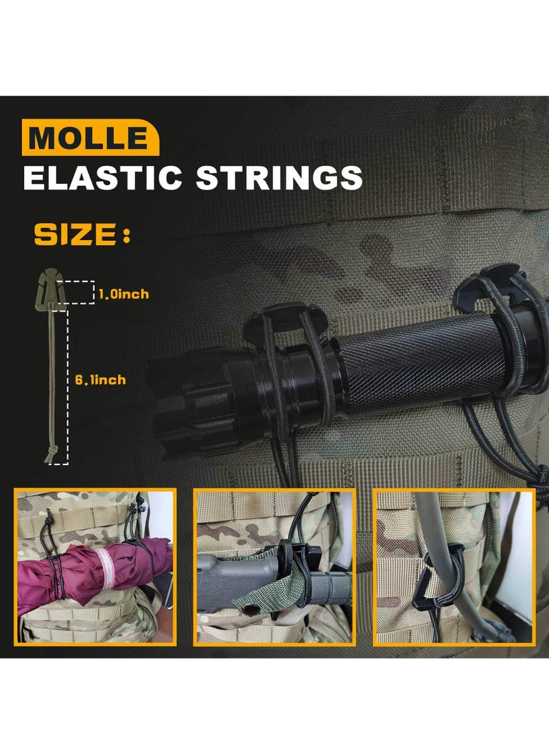 18 Pcs Molle Accessories, Molle Tactical Accessories Kit D-Ring Locking Gear Clip Attachments Clips  & Straps for 1 inch Webbing Strap Tactical Backpack (Green)