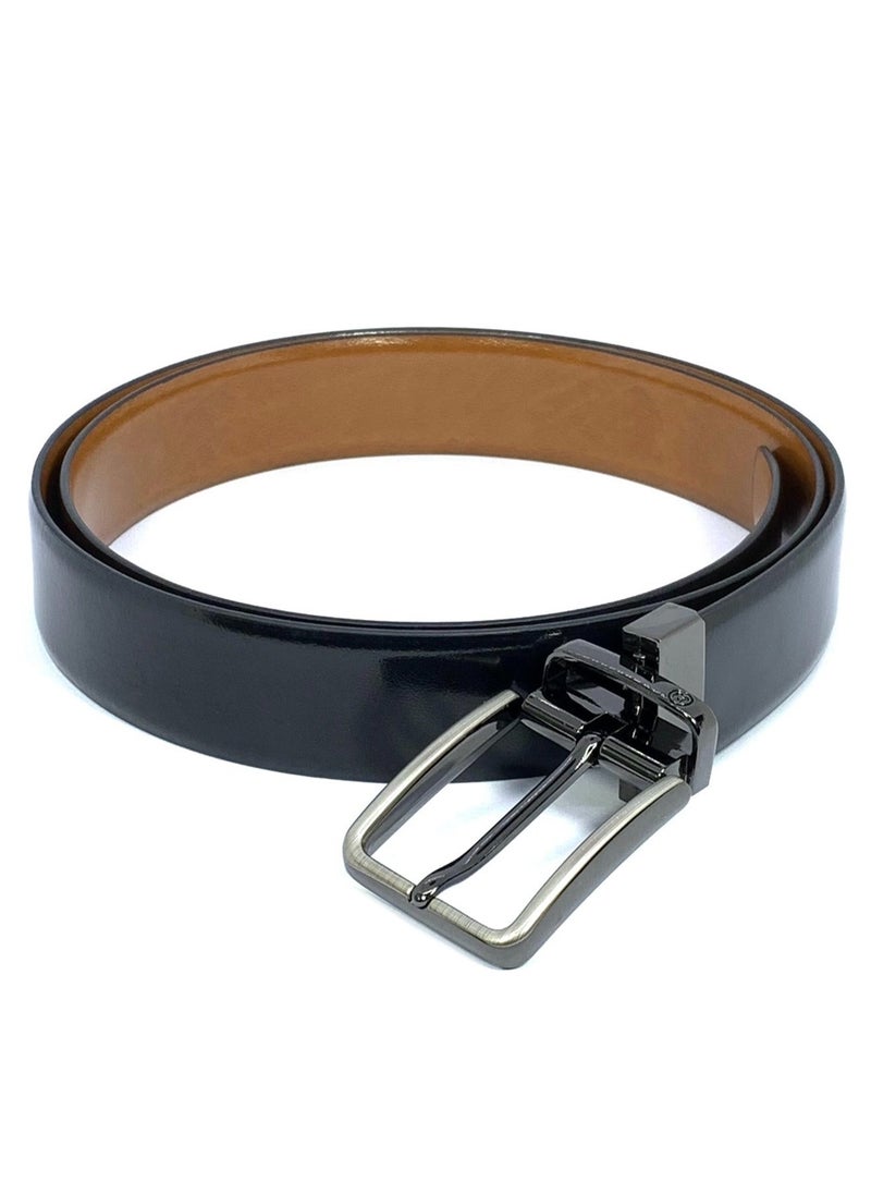 Classic Milano Genuine Leather Reversible Belt for Men | Black & Tan Formal Belt for Business or Office Wear | Men's Leather Belt