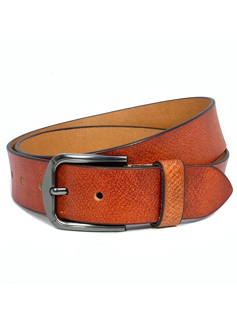 Classic Milano Genuine Leather Belt for Men - Semi-Casual & Party Wear Belt for Jeans, Casual Outfits, and Gifts - Brown Men’s Belt