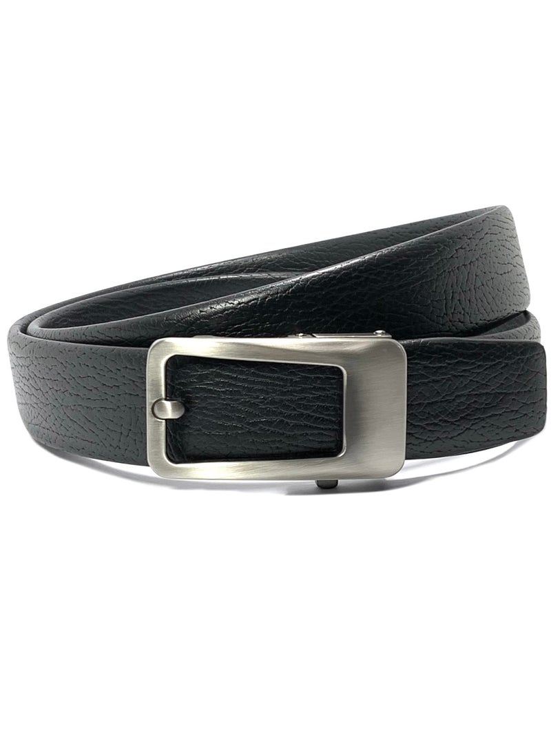 Classic Milano Men's Belt with Automatic Buckle - Stylish Faux Leather Belt for Men in Black, Ideal Gift and Perfect for Casual and Formal Wear