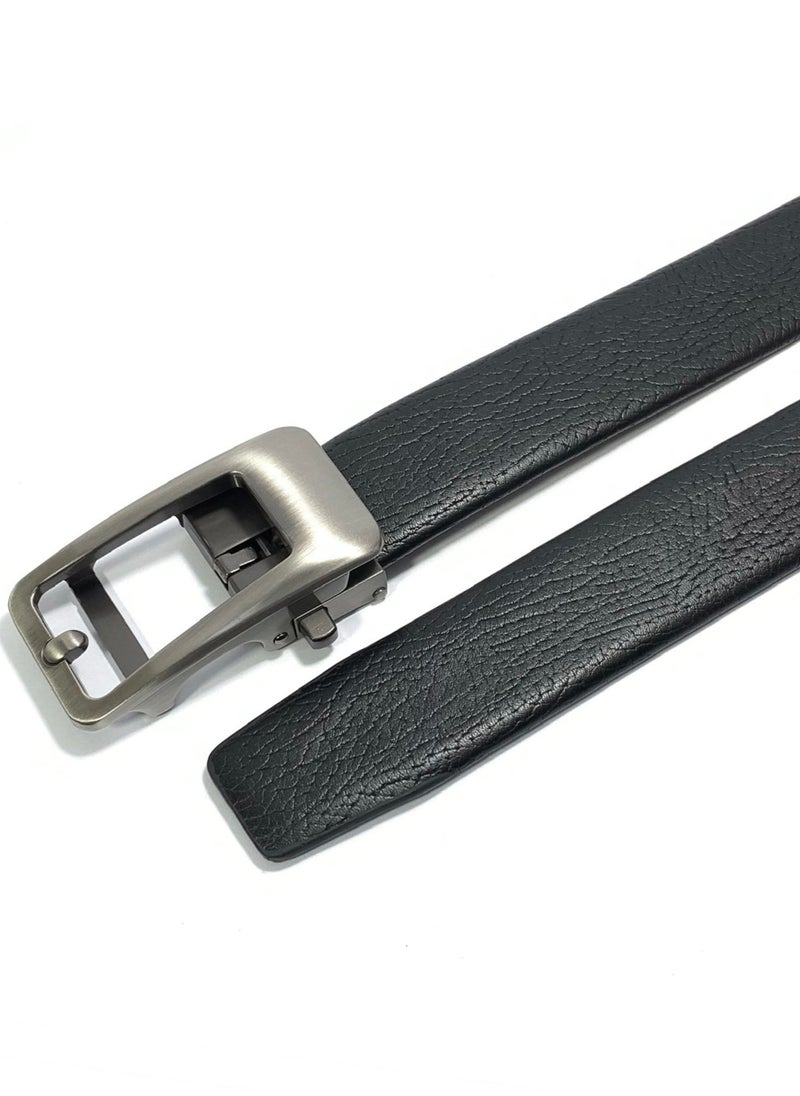 Classic Milano Men's Belt with Automatic Buckle - Stylish Faux Leather Belt for Men in Black, Ideal Gift and Perfect for Casual and Formal Wear