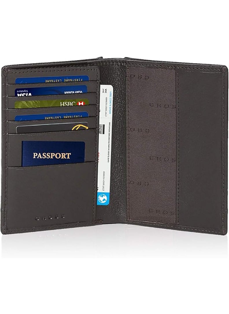 Cross Brown Passport Wallet Leather Wallets for Men Latest Gents Purse with Card Holder Compartment (AC028389N-3)