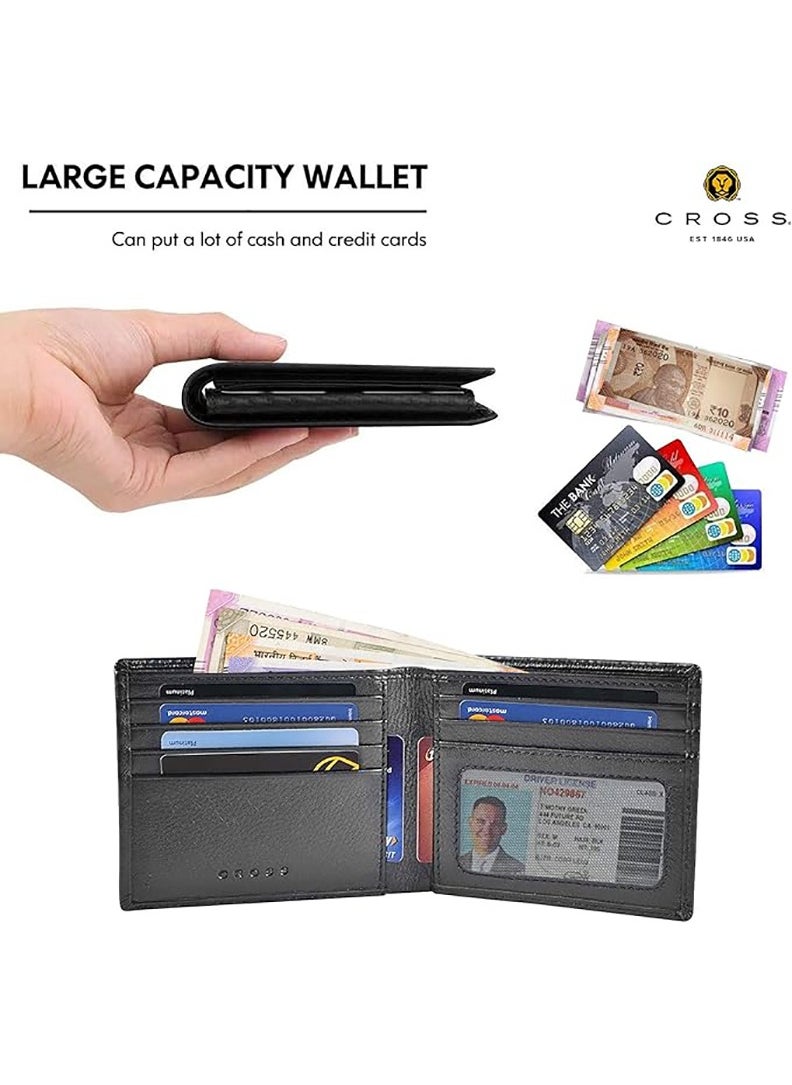 Cross Black Men's Id Wallet Genuine Leather Wallet for Men Branded - Black (AC298366)