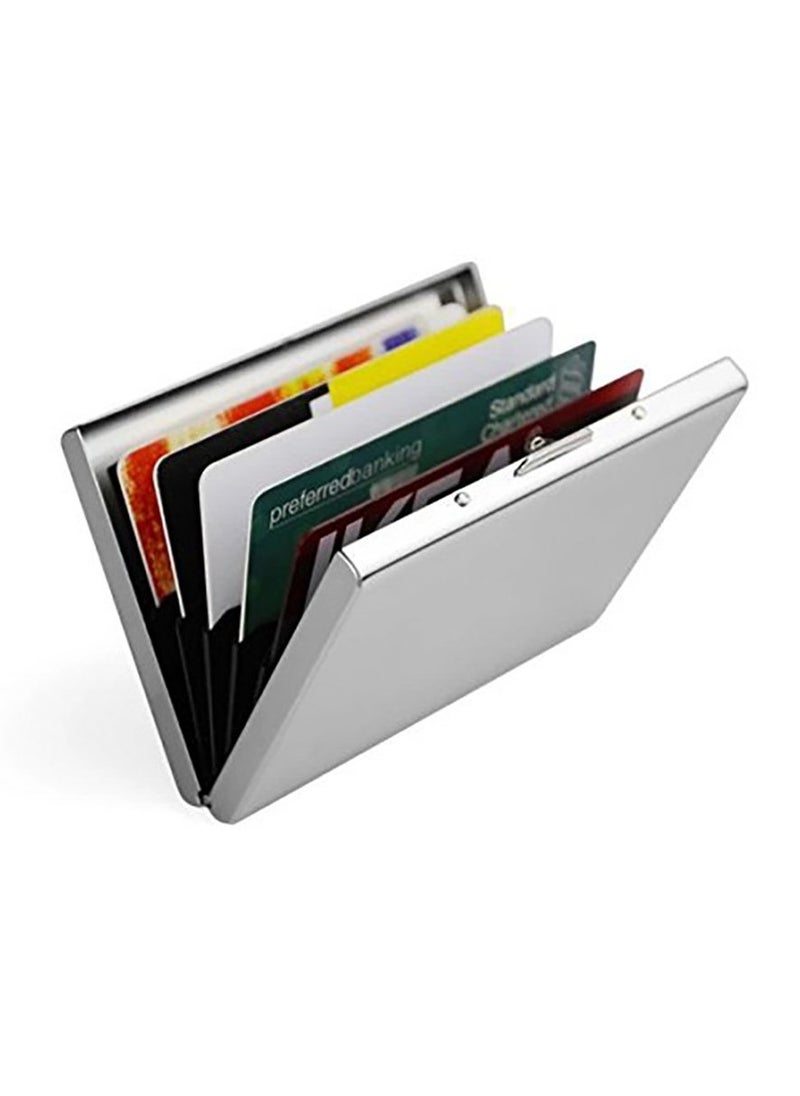 Ultra-Thin Aluminum RFID-Blocking Wallet for Men & Women – Durable Credit Card Holder with 6 PVC Slots and Stainless Steel Latch