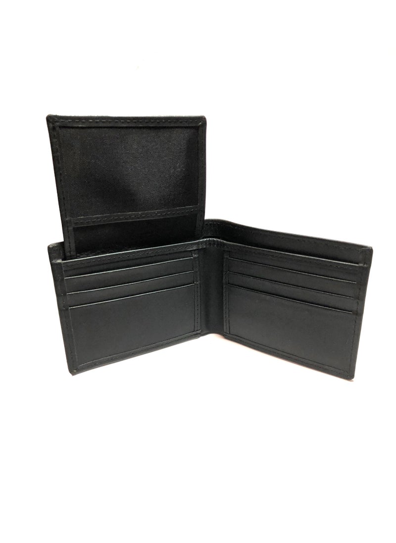 Genuine Leather Bifold Wallet, Black