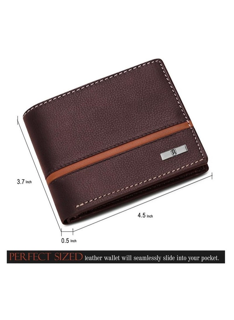 HORNBULL Denial Brown Leather Wallet for Men | Wallets Men with RFID Blocking | Mens Wallet Leather