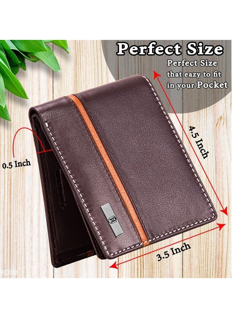 HORNBULL Denial Brown Leather Wallet for Men | Wallets Men with RFID Blocking | Mens Wallet Leather