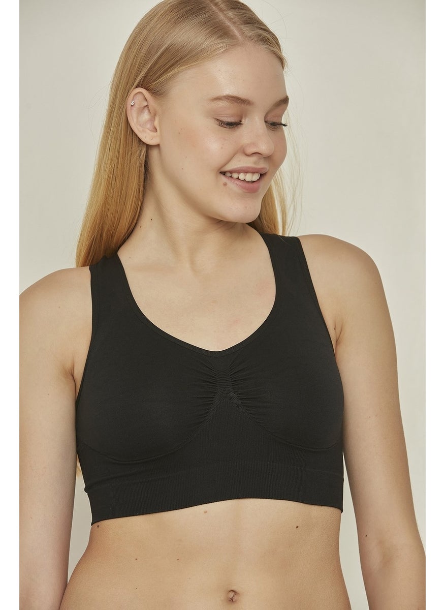 C14001 Seamless Sports Bustier Black