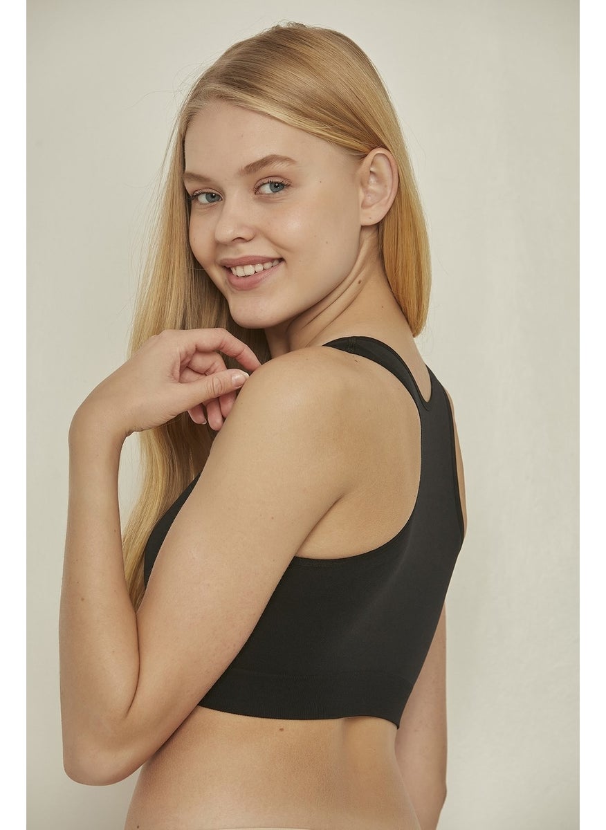 C14001 Seamless Sports Bustier Black