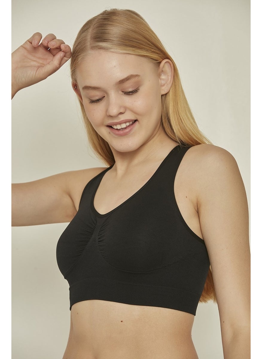 C14001 Seamless Sports Bustier Black