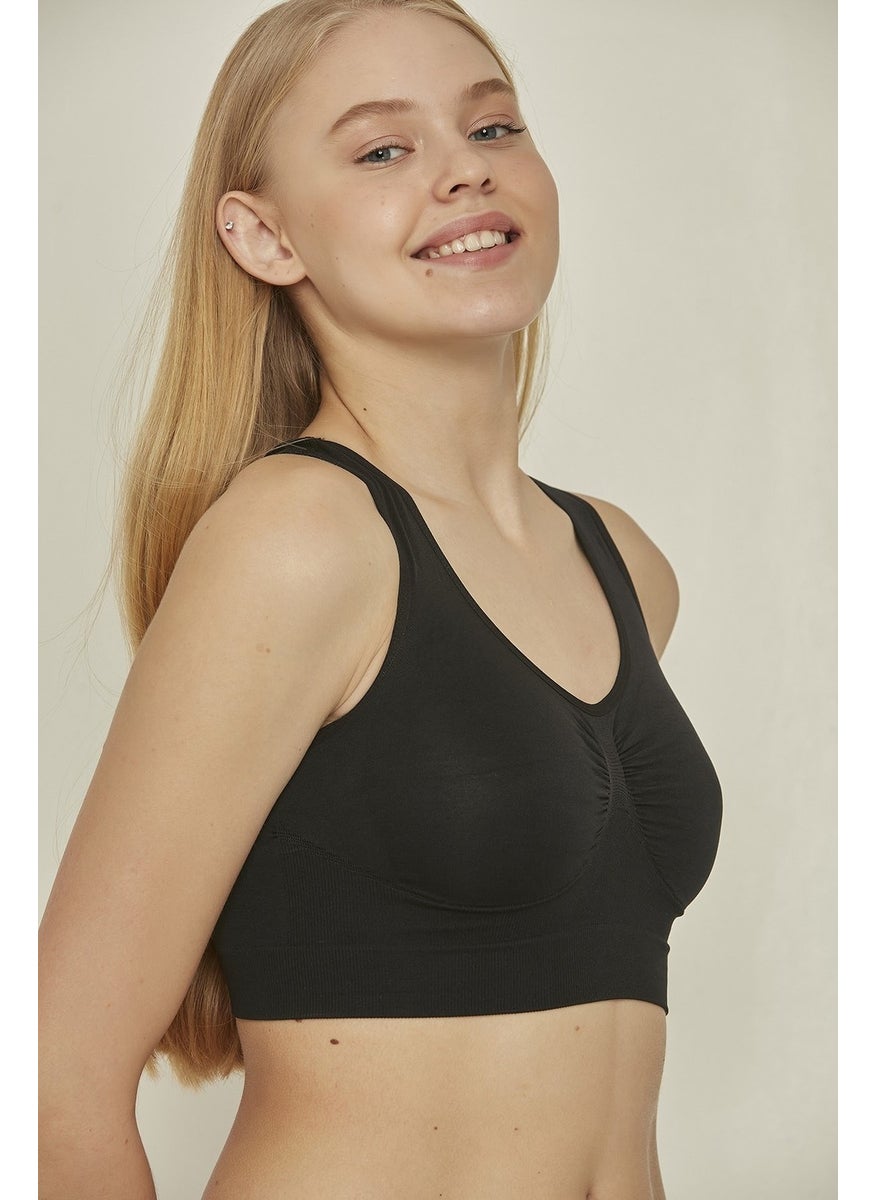 C14001 Seamless Sports Bustier Black