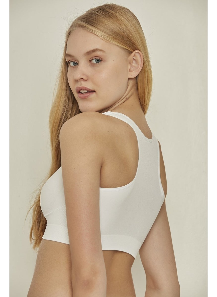 C14001 Seamless Sports Bustier White