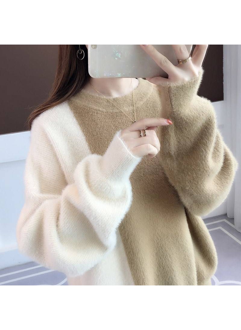 Thick Plush Velvet Sweater Women Autumn Korean Style Camel