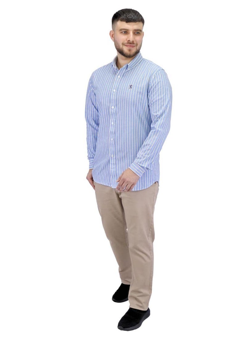 Men's Cotton Oxford Full Opening Long Sleeve Slim Fit  Shirt