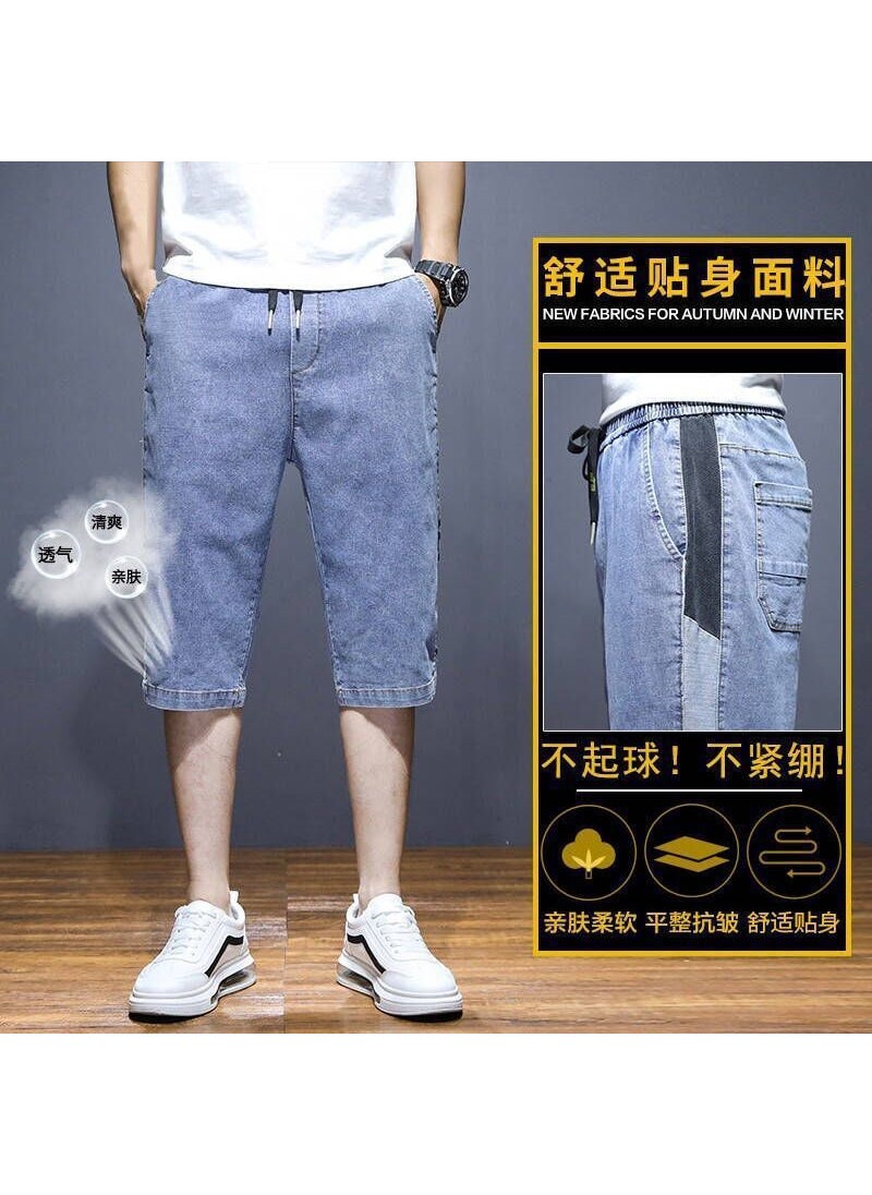 2023 Mens Denim Shorts Casual Loose Fit Black and gray