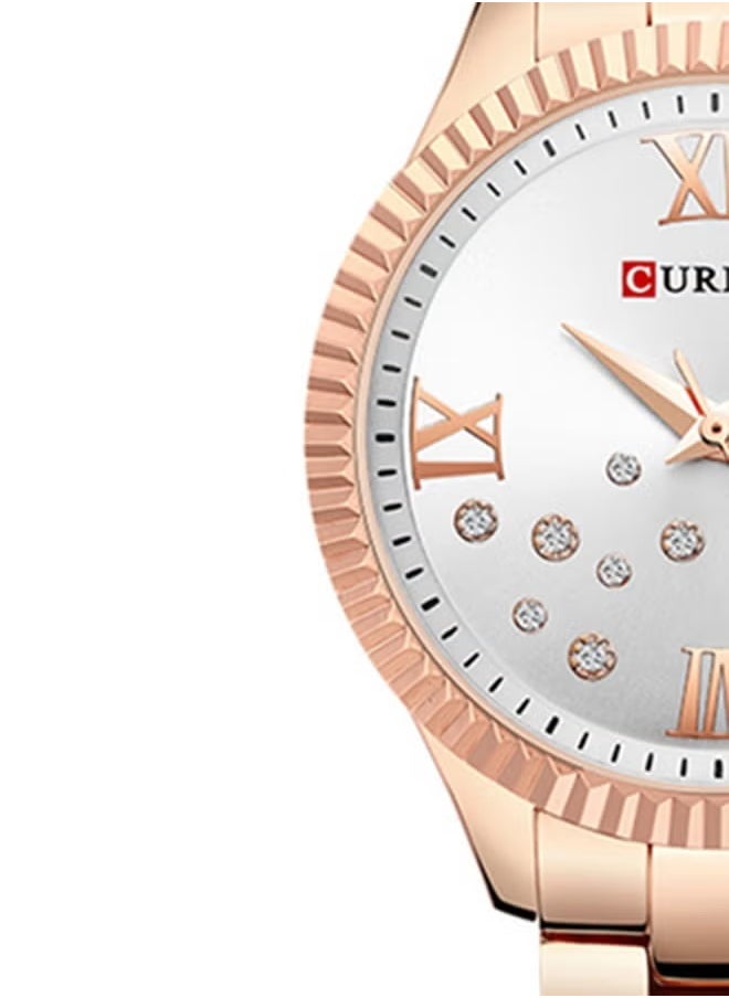 Women's Water Resistant Alloy Analog Watch Rose Gold