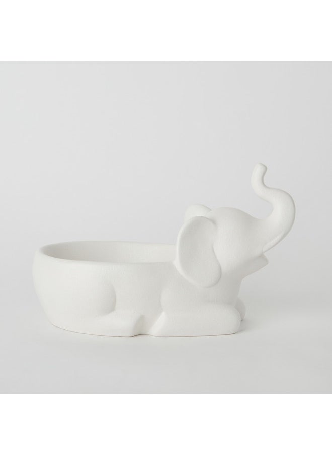 Wren Polyresin Ceramic Elephant Decorative Mini Platter 28 x 17 x 16 cm