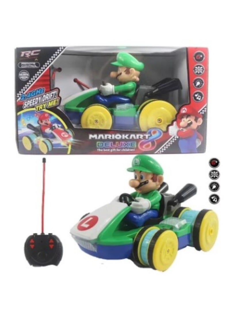 High-Speed Green Character Car Remote Control Toy - Fun Racing Action with Bright LED Wheels & Durable Design