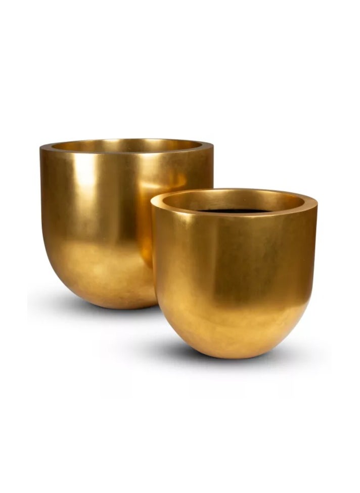 Pandora floor planter, Ø 55 cm, height 50 cm, gold leaf Pot Indoor