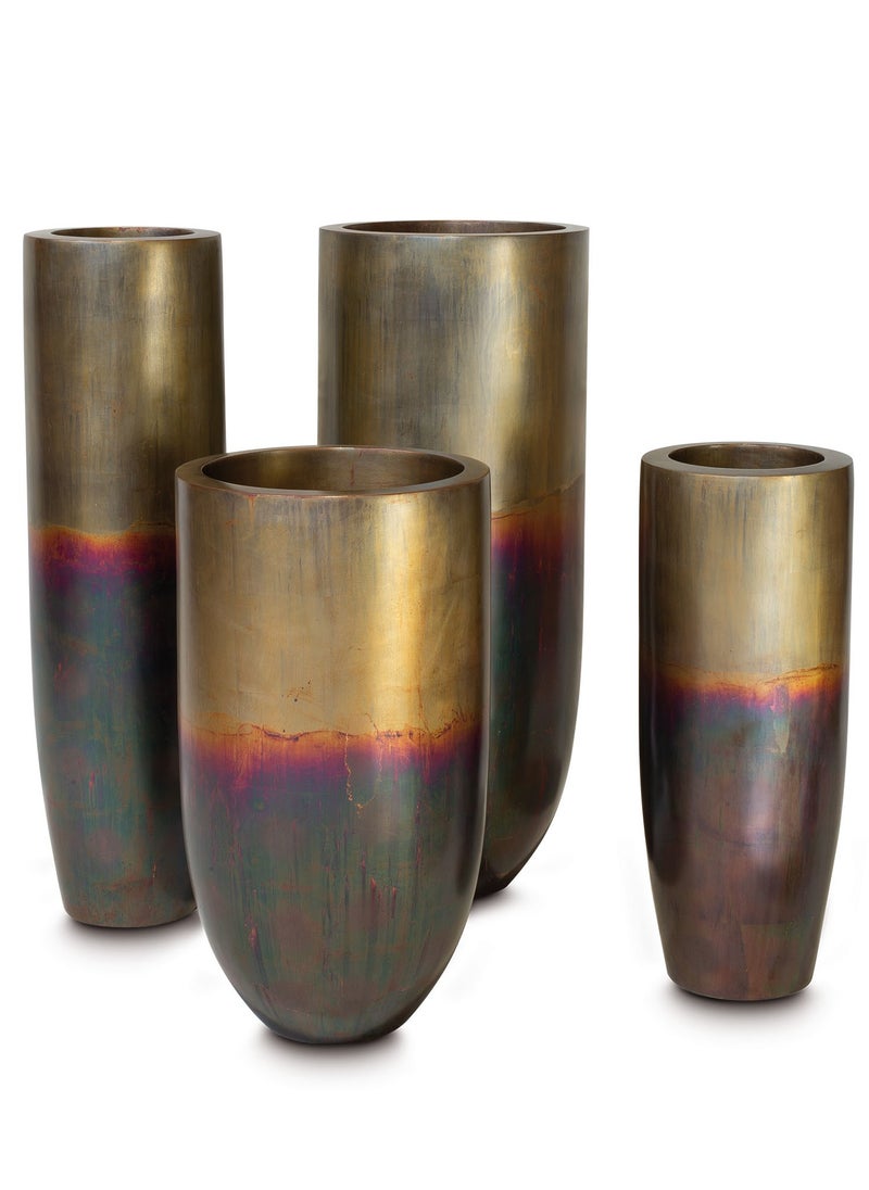 Pandora floor vase, Ø 35 cm, height 125 cm, oxidized brass Pot Indoor